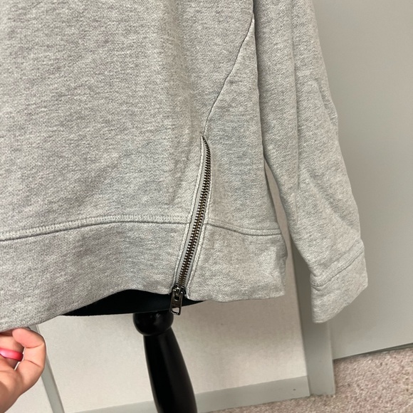 Athleta Cozy Gray Sweatshirt with Side Zipper - Picture 6 of 9